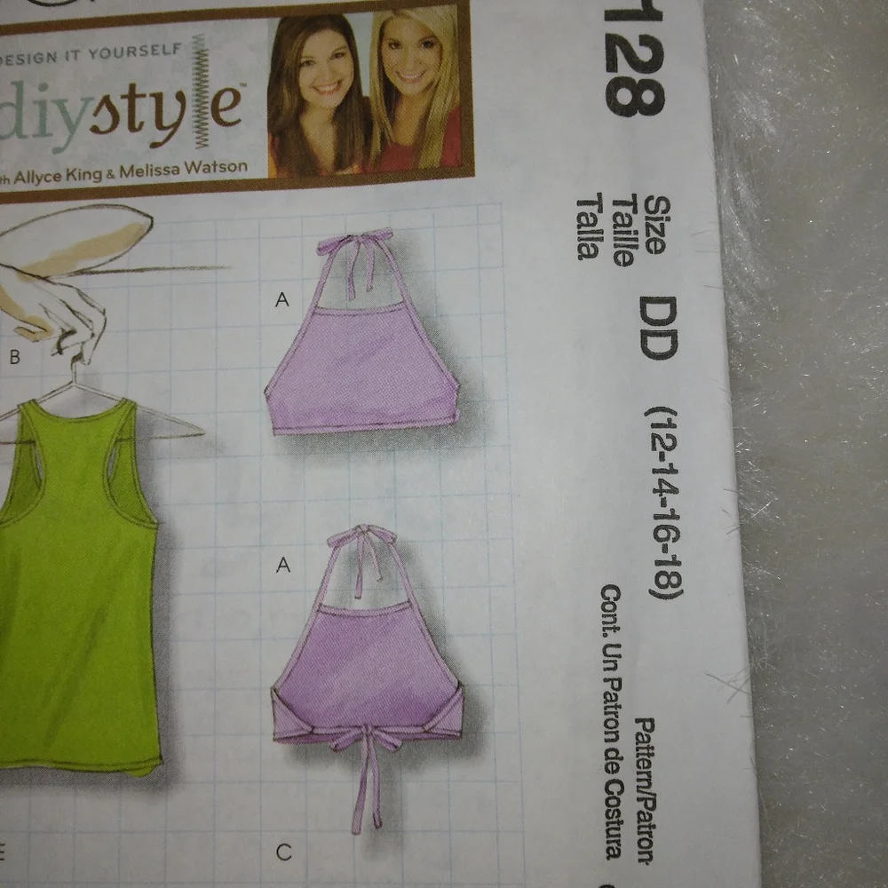 McCall's M6128 Misses panties and tops Size 12-14-16-18